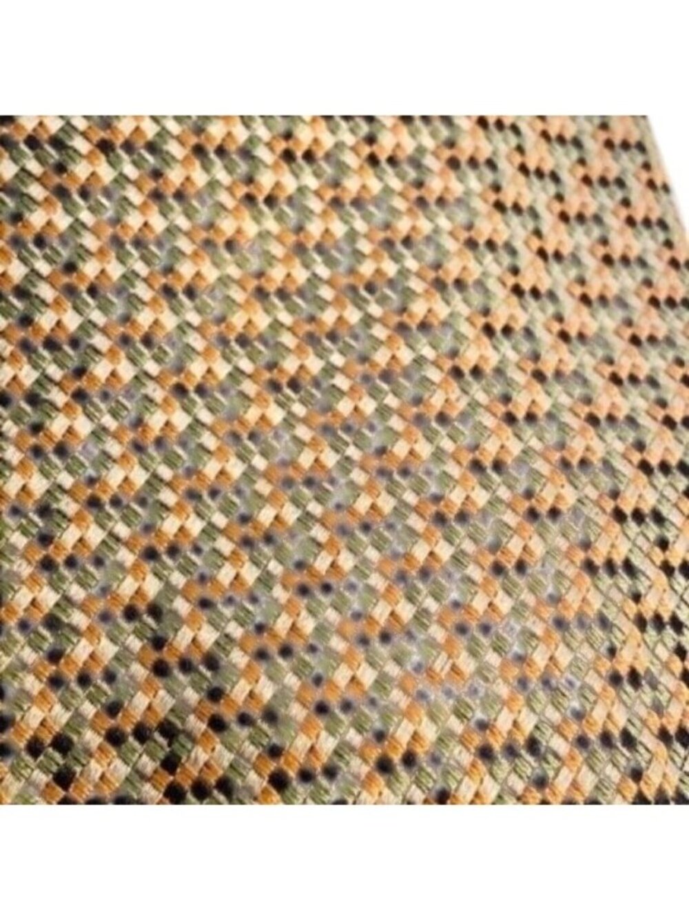 CHRISTIAN DIOR 100% Italian Silk Men's Tie in yellows greens cream and black - Picture 3 of 5